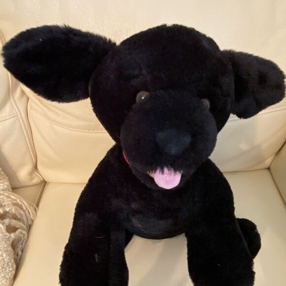 RARE Build A Bear Black Lab Puppy 25th Celebration Red Collar NEW Soft PLUSH - Picture 6 of 14